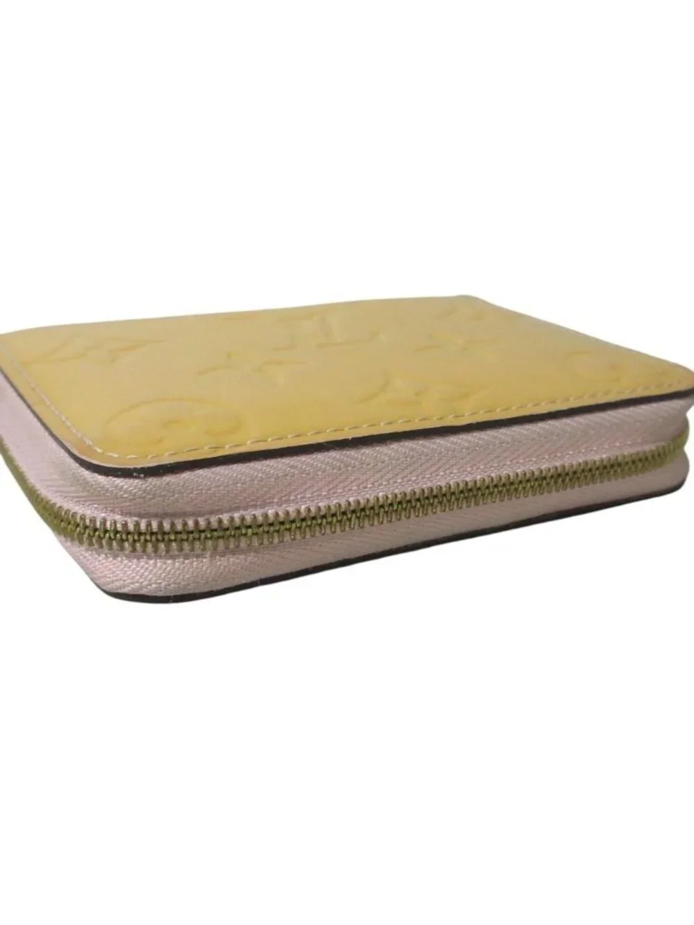 Louis Vuitton Monogram Vernis Zippy Coin Purse Wallet Beige
